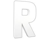 Lettre R 20,5cm - Blanc