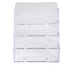 Distributeur de cartes de visite 4 cases - Cristal