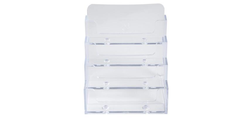 Distributeur de cartes de visite 4 cases - Cristal