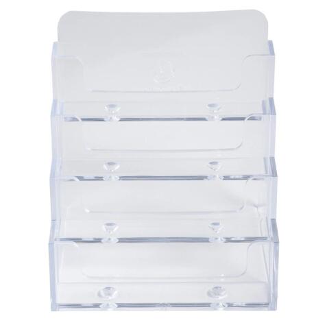 Distributeur de cartes de visite 4 cases - Cristal