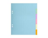 Intercalaires carte pastel 170g Forever 6 positions - 17x22cm - Couleurs assorties pastel