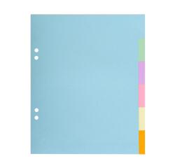 Register 17x22cm, Recyclingkarton 170g, Pastellfarben, 6 Taben blanko, Forever - Farben pastell sort.