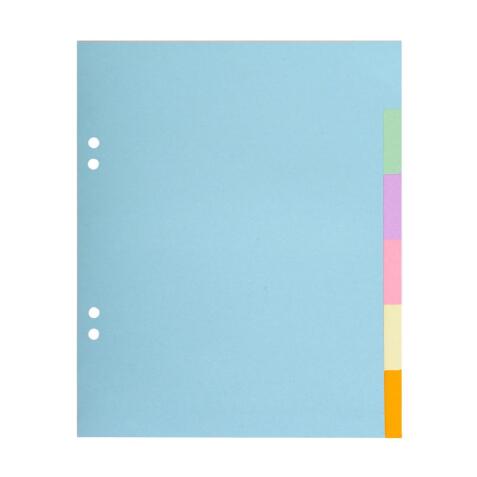 Intercalaires carte pastel 170g Forever 6 positions - 17x22cm - Couleurs assorties pastel