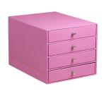 Rhodiarama trieur 4 tiroirs simili cuir italien 24,8x32,7x22,8 cm - Lilas