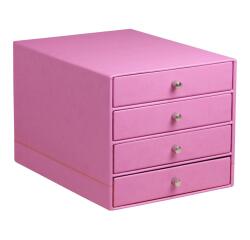 Rhodiarama trieur 4 tiroirs simili cuir italien 24,8x32,7x22,8 cm - Lilas