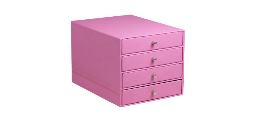 Rhodiarama trieur 4 tiroirs simili cuir italien 24,8x32,7x22,8 cm - Lilas