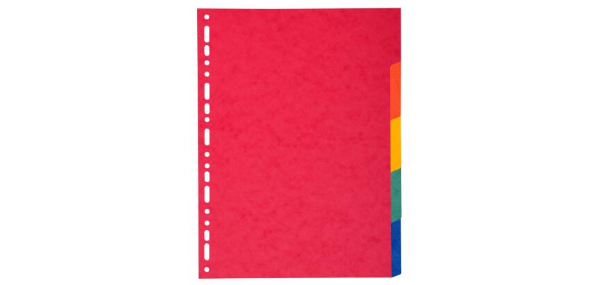 Intercalaires carte lustrée 225g 5 positions - A4 - Couleurs assorties