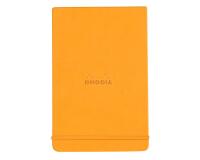 Rhodiarama Webnotepad rembordé rigide A5 192 pages ligné microperforé papier ivoire 90g fermeture élastique - Orange