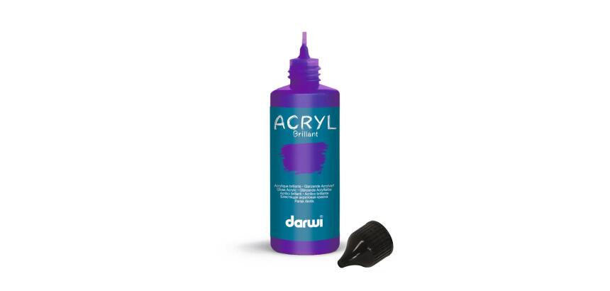 Darwi Flacon de 80 ml de Peinture Acrylique Universelle Brillante - Violet