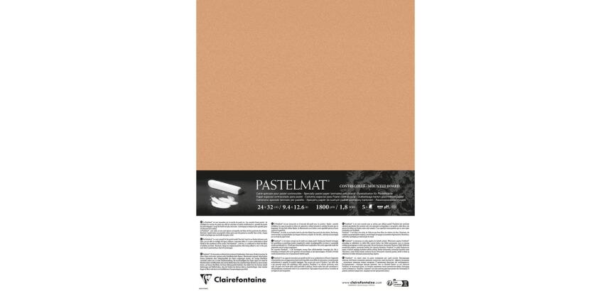 Pastelmat contrecollé 5 feuilles 24x32cm - Sienne