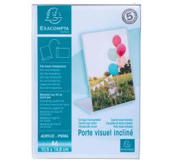 Porte-visuel incliné vertical A6 - Cristal