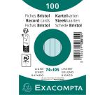 Fichas de cartulina bristol 205 g/m2 - Rayado - 74x105 mm - Azul cielo