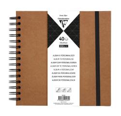 Album à personnaliser de 40 feuilles 200g/m2 au format 20x20cm - Kraft