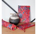 Céleste CUIR Trousse ronde Ø5,5x22 cm Jardin Rouge