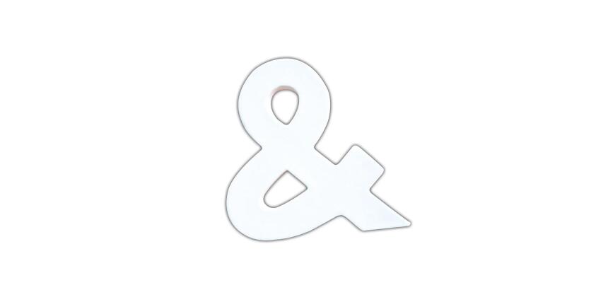 Lettre & 12cm - Blanc