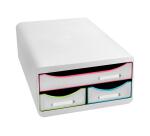 Module de classement Small-Box 3 tiroirs Black Office - Blanc/arlequin