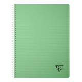 Cahier reliure intégrale Linicolor ESSENCE A4 180 pages petits carreaux couverture plastique polypropyène rainuré - Vert sauge