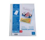 Etui carton de 100 pochettes perforées ouverture haut et côté - polypropylène lisse 6/100e - A4 - Cristal