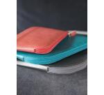 Rhodiarama pochette zippée en simili cuir - taille M (16x22 cm) - Paon