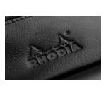 Rhodia ePURE trousse plate cuir véritable 22x8,5 cm - Noir