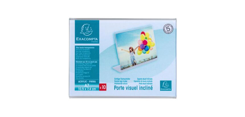 Lot de 10 porte-étiquettes A7 horizontal - Cristal