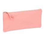 CUIR TEINTÉ Trousse plate 22x11 cm Corail
