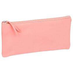 CUIR TEINTÉ Trousse plate 22x11 cm Corail