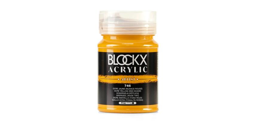 Peinture acrylique fine pot 500ml - Ocre jaune (nuance rouge)