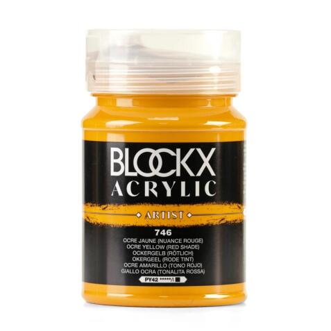 Peinture acrylique fine pot 500ml - Ocre jaune (nuance rouge)