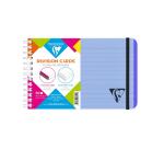 Carnet de fiches de révision Linicolor FRESH reliure intégrale 15,2x10,2 cm 50 fiches ligné 5 bandes de couleurs couverture plastique polypropyène rainuré - Bleu