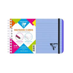 Carnet de fiches de révision Linicolor FRESH reliure intégrale 15,2x10,2 cm 50 fiches ligné 5 bandes de couleurs couverture plastique polypropyène rainuré - Bleu