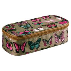 Trousse textile fantaisie ovale - ouverture en haut - 22x7x10 cm - A motifs