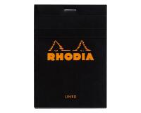 Bloc agrafé Rhodia N°12 8,5x12 cm 80 feuillets ligné 80g - Noir
