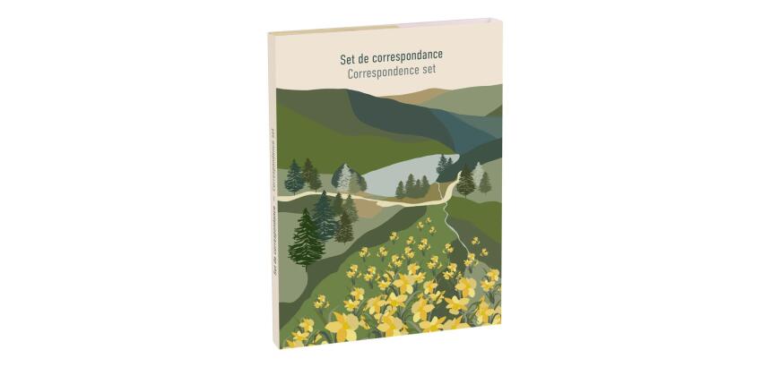 La Vie en Vosges, Set de correspondance 12x16,5 cm contenant 8 cartes simples 11x15,5 cm assorties et 8 enveloppes Pollen C6 blanc naturel