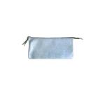 PLUME Grande pochette 2 compartiments en Daim irisé 22x11cm - Bleu