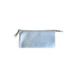 PLUME Grande pochette 2 compartiments en Daim irisé 22x11cm - Bleu