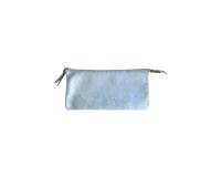 PLUME Grande pochette 2 compartiments en Daim irisé 22x11cm - Bleu