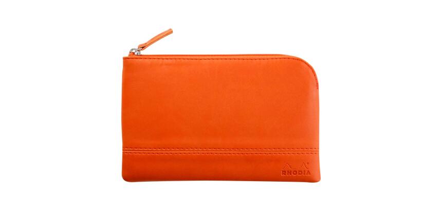 Rhodiarama pochette zippée en simili cuir - taille S (11x17 cm)