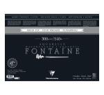 Fontaine Noir paquet 4 bords frangés 5F 56x76cm 300g grain fin