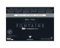 Fontaine Noir paquet 4 bords frangés 5F 56x76cm 300g grain fin