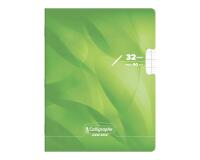 Cahier d'écriture piqué 8000 CARTE 17x22 cm 32 pages grands carreaux 3 mm agrandis 12x12 mm 90 g - Vert anis