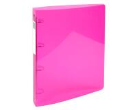 Classeur 4 anneaux plastifié Exacompta Iderama A4 maxi - Dos 4 cm rose