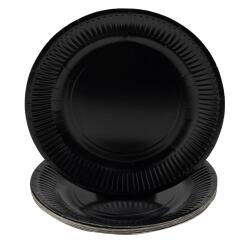 20 round cardboard plates, ø 23 cm - black