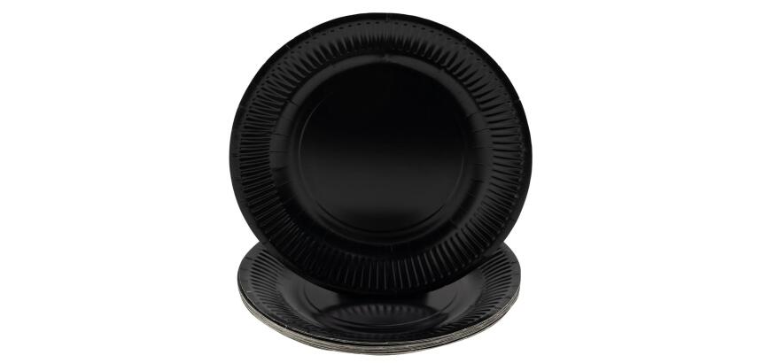 Kartonnen bord rond 230 mm zwart - 20 stuks