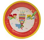 10 Assiettes en carton rondes, 23 cm