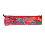 Céleste CUIR Trousse ronde Ø5,5x22 cm Jardin Rouge