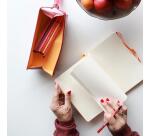 Rhodiarama trousse plumier simili cuir italien 23x5x5 cm - Tangerine