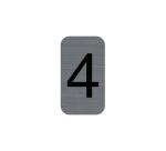Plaque adhésive imitation Aluminium Chiffre 4 2,5x4,4 cm - Gris