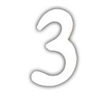 Petit chiffre 3 12cm - Blanc