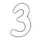 Petit chiffre 3 12cm - Blanc